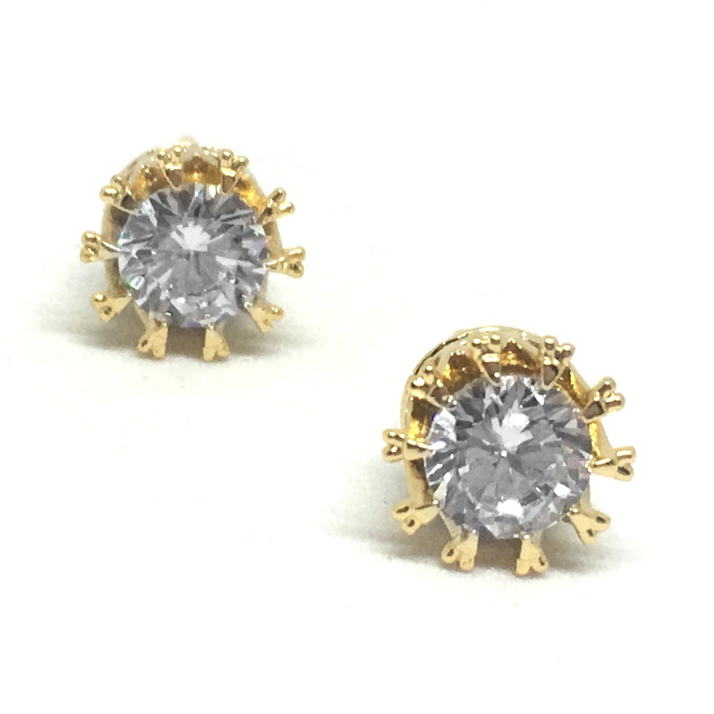 Gold Stud Earrings made with Swarovski elements